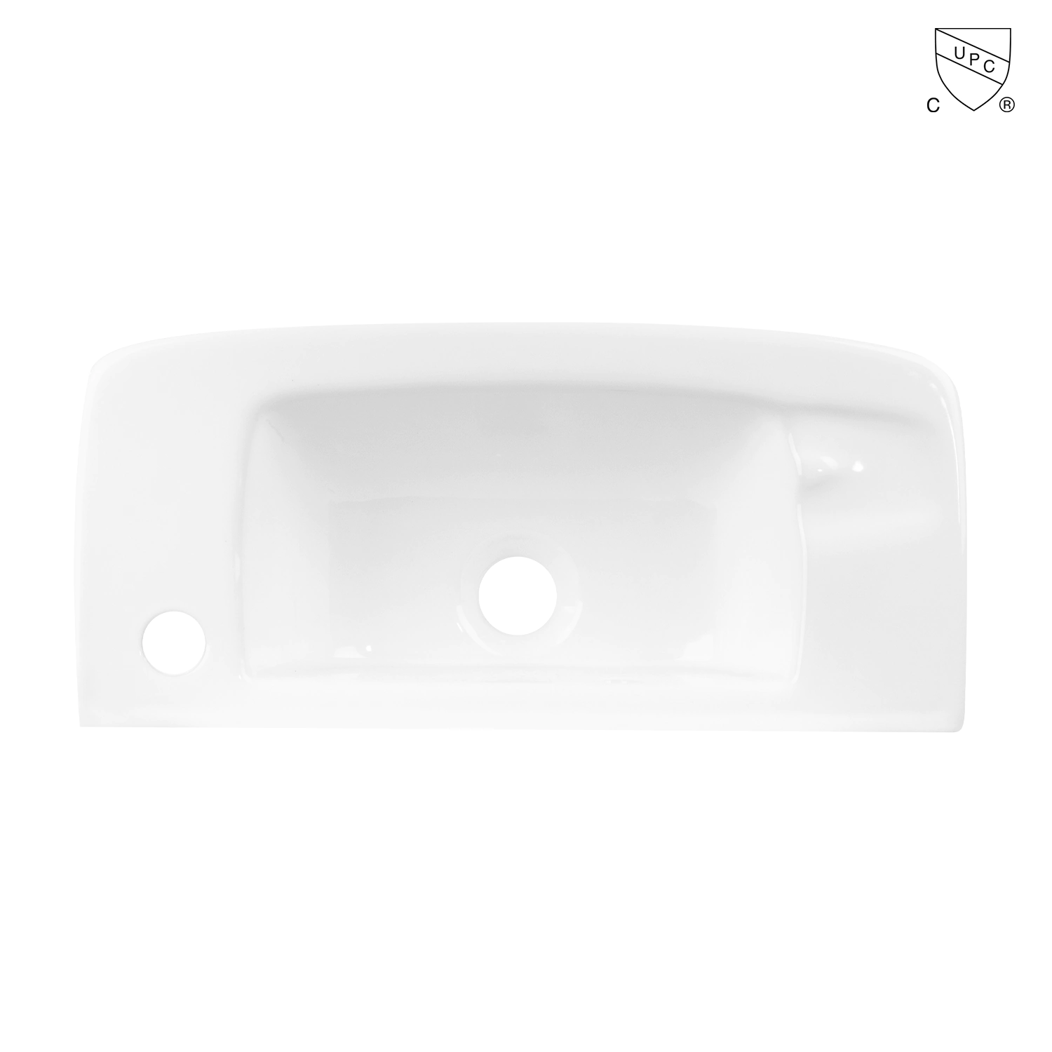 Bathroom wash basin Cupc 51cm white rectangle ceramic wall mount sink with pre-drilled overflow and faucet hole